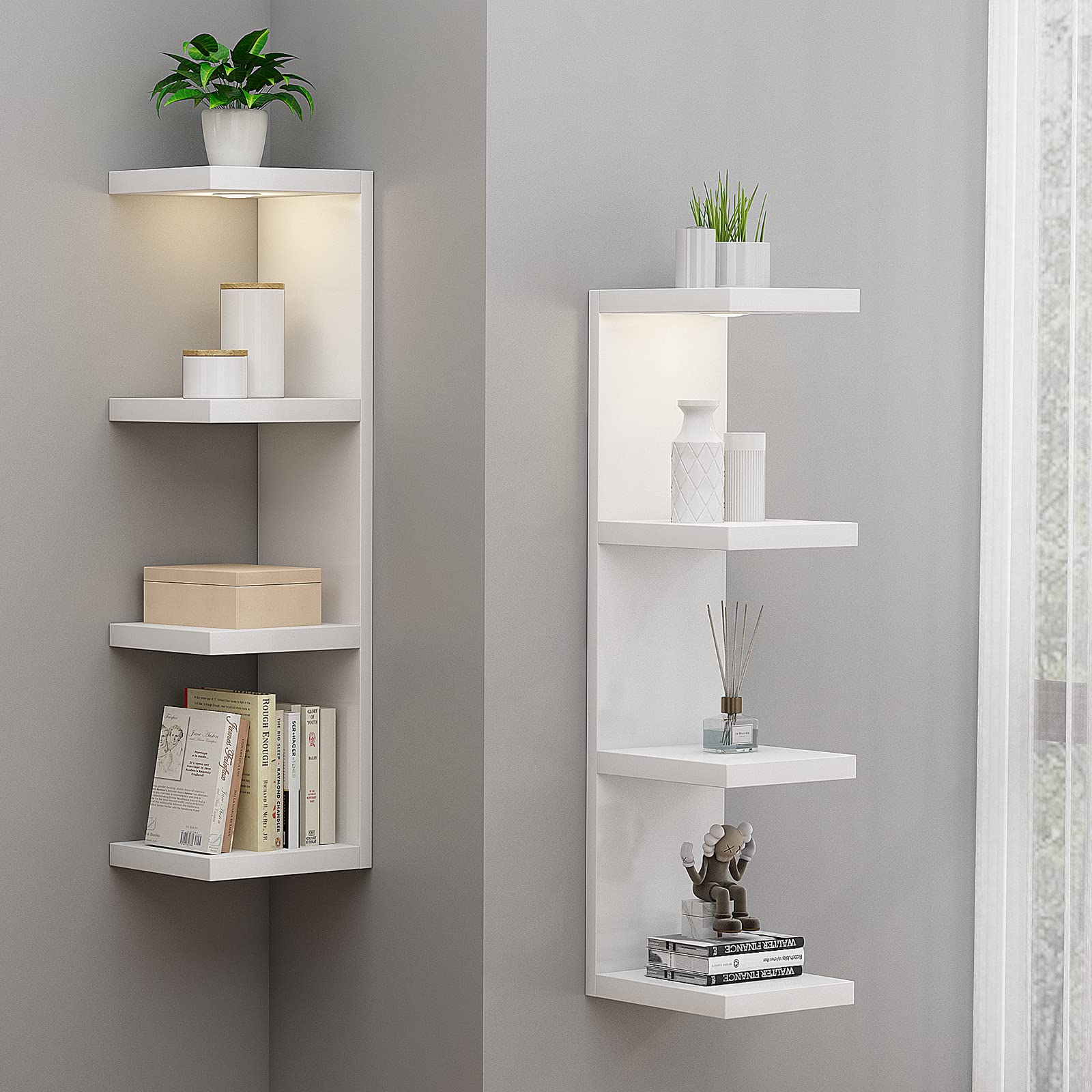 Amazon.com: LitaEther Versatile 4 Tier Wall Shelf Unit,White Lack